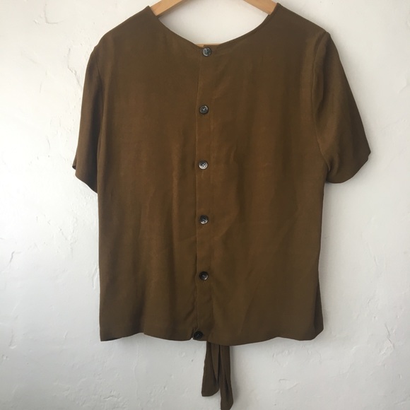 Madewell button back tie front top M - Picture 3 of 6